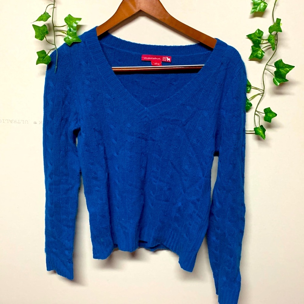 v-neck 100% cashmere sweater, size Large, wild about chasmere, saks Fifth Avenue